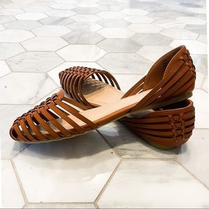 Woven leather sandal